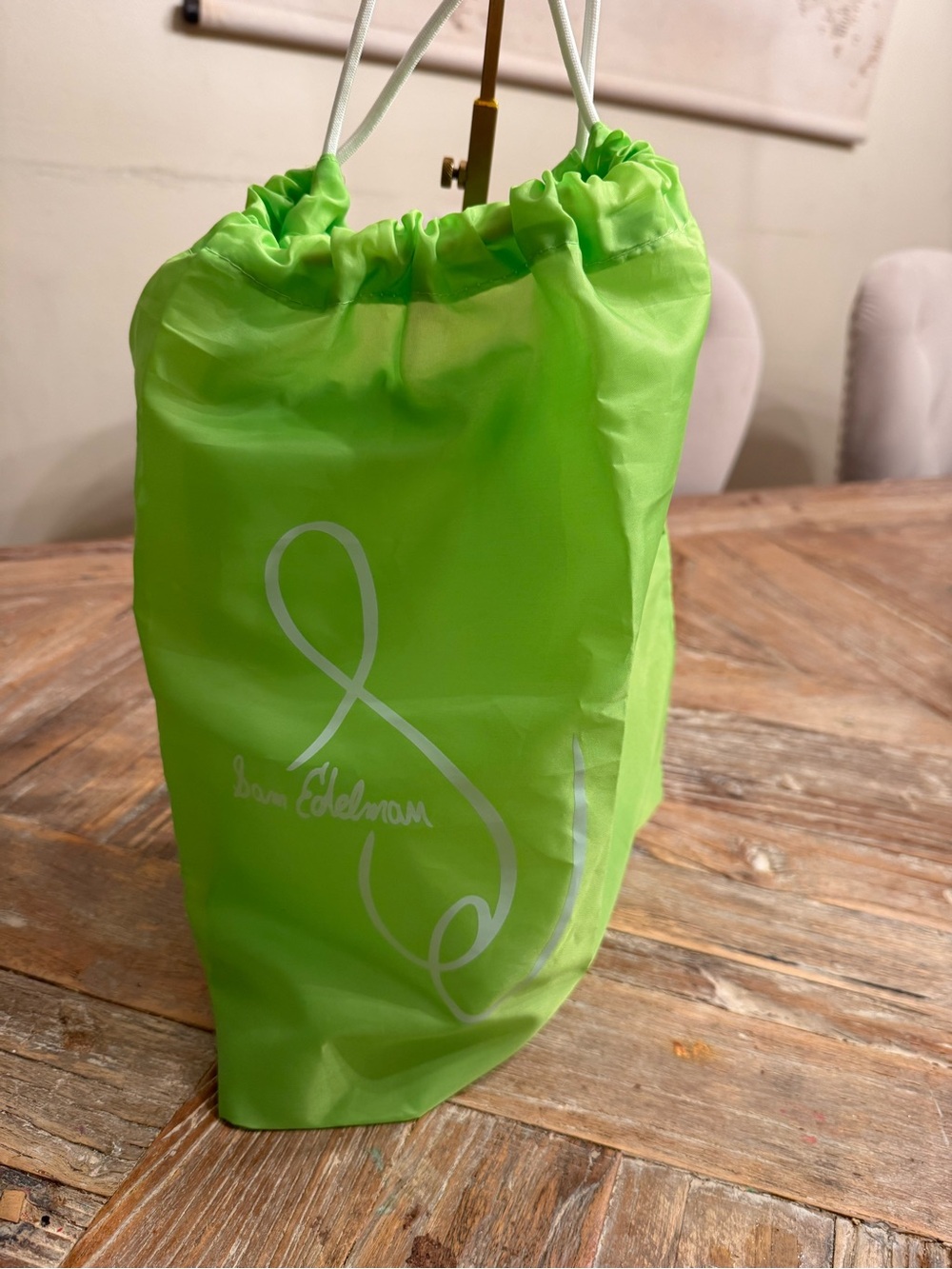 Sam Edelman Neon Lime Drawstring Dust Bag
